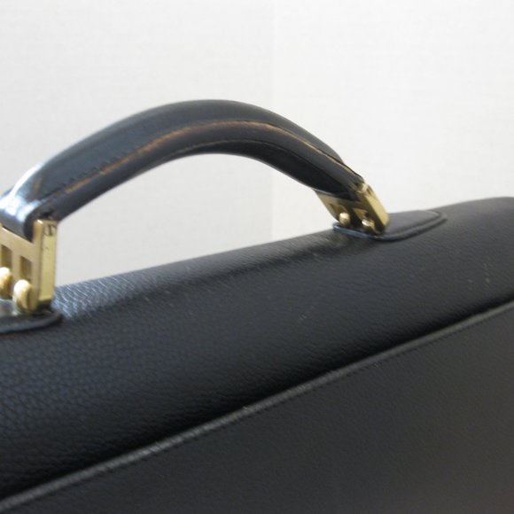 *Authentic* Bally Bags l Men's Classic Briefcase Genuine Leather Pebbled Black - Picture 6 of 16